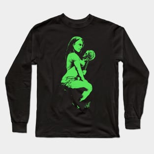 Woman and skull (green version) Long Sleeve T-Shirt